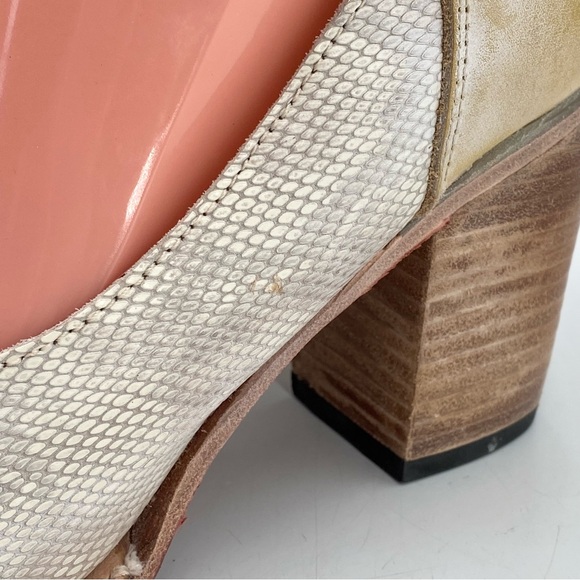 FREEBIRD Bonnie Shoes Size 10 Distressed Yellow Snake Print Leather (F14) - Picture 6 of 15